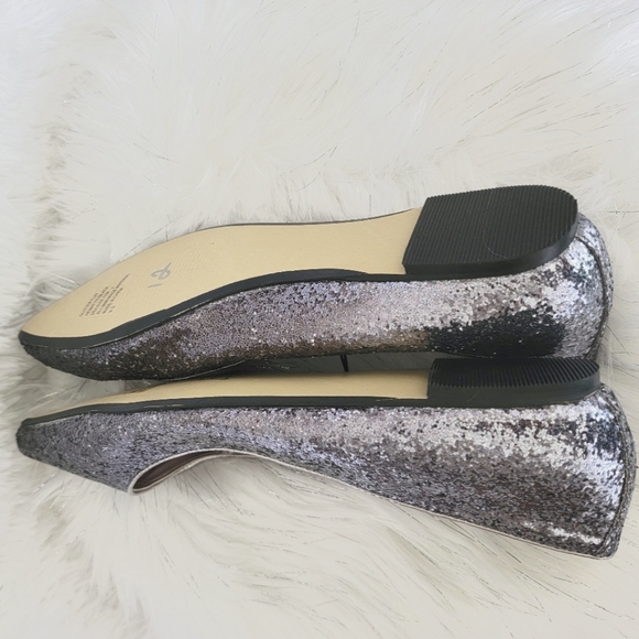 Lane Bryant Shoes New Lane Bryant Silver Glitter Flat Shoes Poshmark